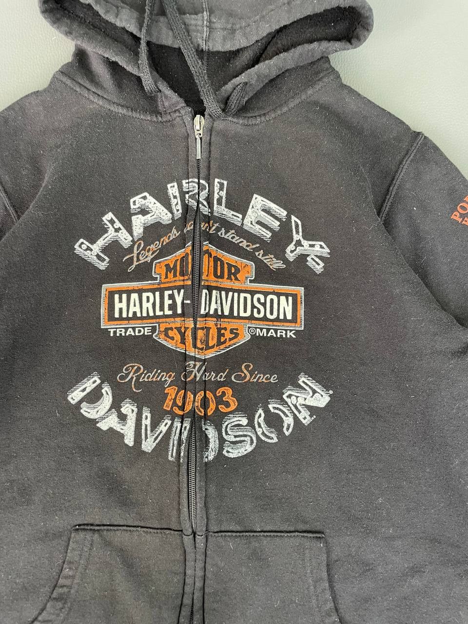 Harley Davidson × Vintage Harley Davidson Y2K Vintage Big Logo Zip Hoodie Size US XL / EU 56 / 4 - 2 Thumbnail