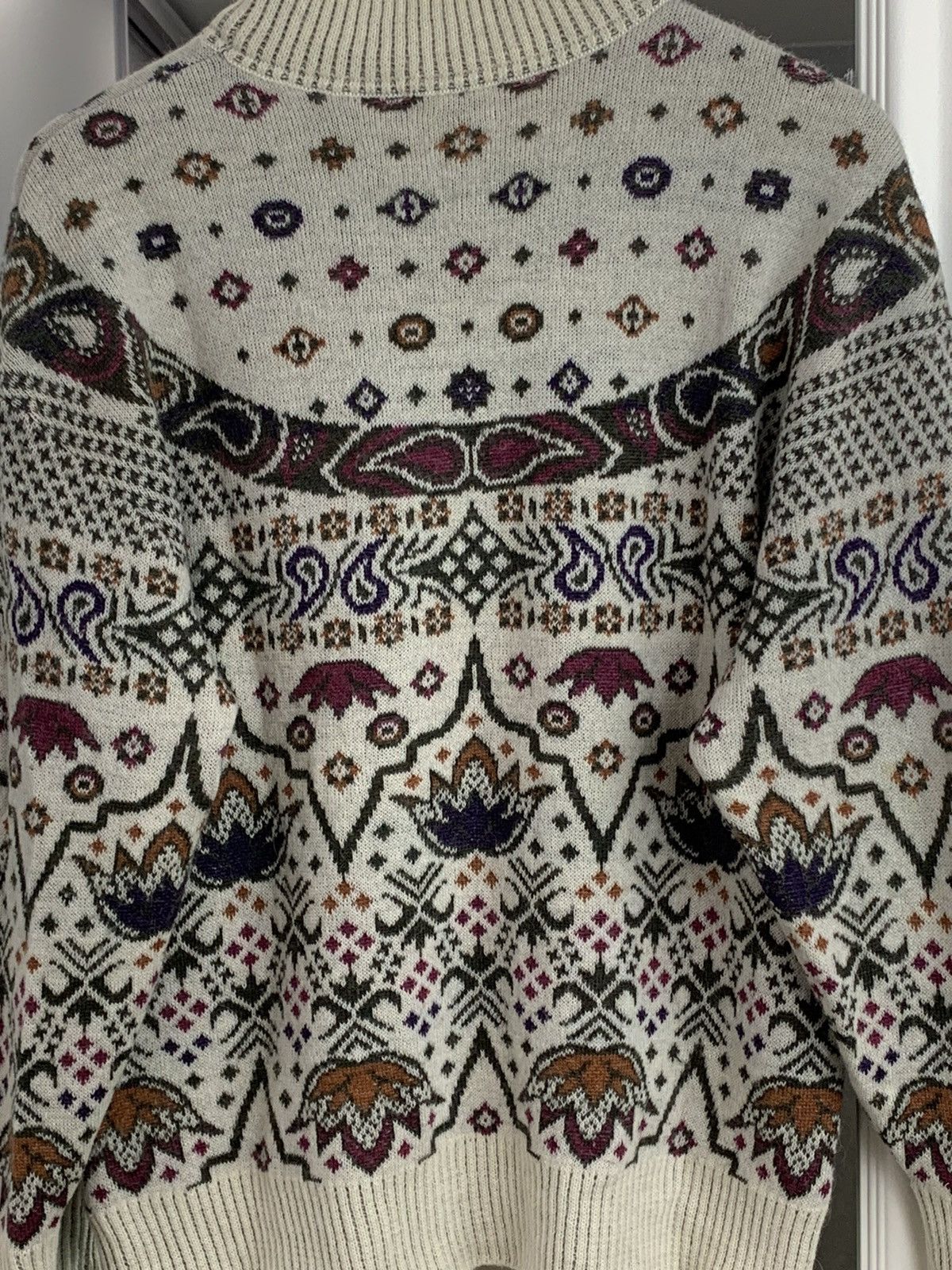 Bogner Bogner Native Pattern Turtleneck Mohair Wool Art Sweater Size XXL / US 16-18 / IT 52-54 - 16 Thumbnail