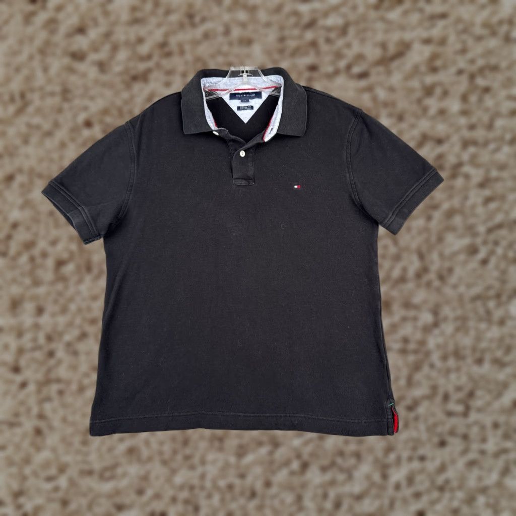 Tommy Hilfiger Tommy Hilfiger Polo Shirt Men Large Black Cotton Custom Fit Short Sleeve Slim Fit Size US L / EU 52-54 / 3 - 1 Thumbnail