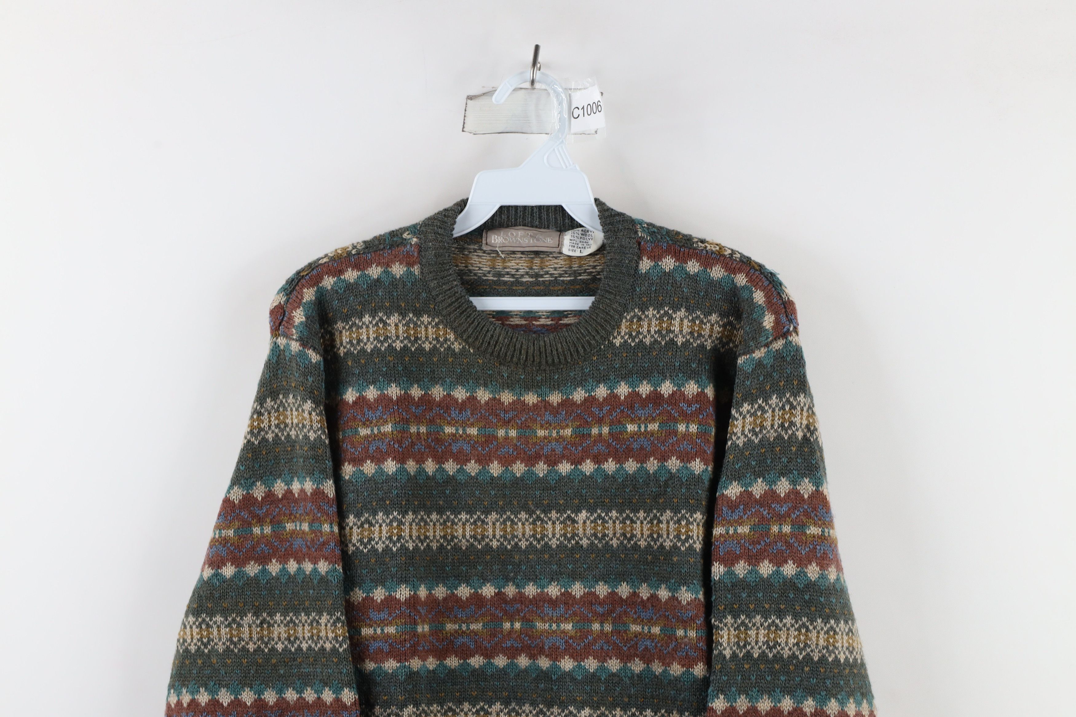 Vintage Vintage 90s Streetwear Blend Knit Rainbow Fair Isle Sweater Size US L / EU 52-54 / 3 - 2 Thumbnail