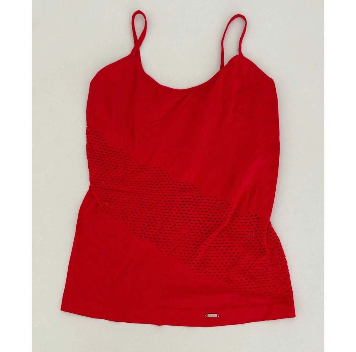 Velvet Red Hollow-Out Mesh Cami Camisole Tank Top Shirt Size S ❤️ Size S / US 4 / IT 40 - 2 Thumbnail