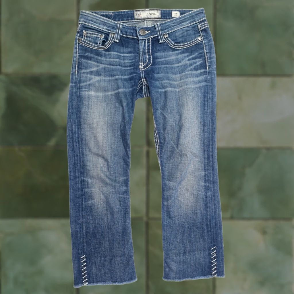 Vintage BKE Starlite Cropped Jeans Womens 27 Blue Slim Fit Low Rise Cotton Stretch Denim Jeans Size 27" / US 4 / IT 40 - 1 Thumbnail