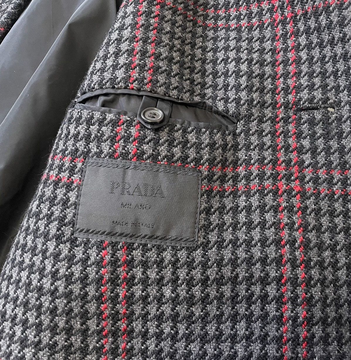 Prada Mid 2000s Check Wool Overcoat Size US XL / EU 56 / 4 - 12 Thumbnail