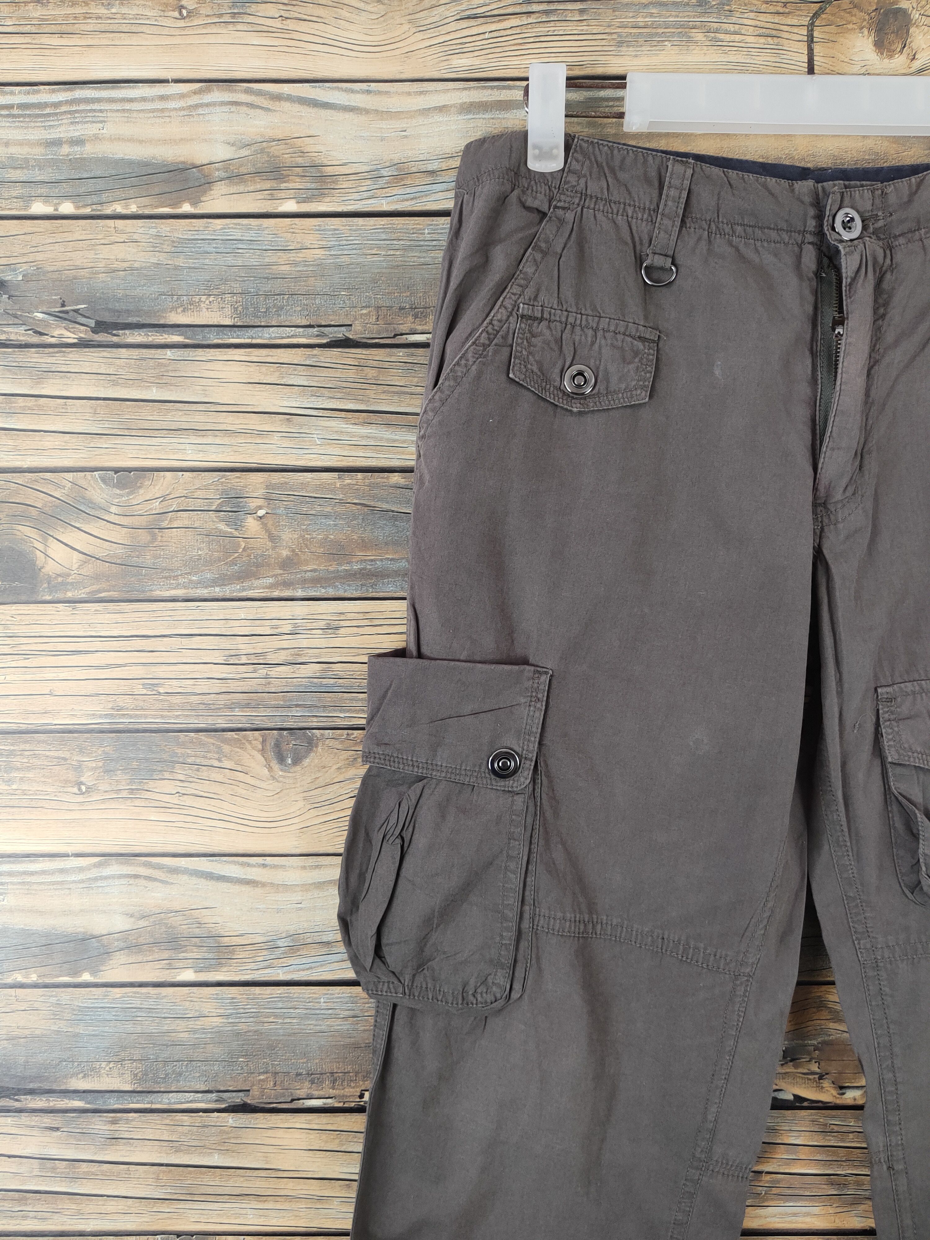 Japanese Brand D Daily News Dark Brown Multipocket Cargo Pants #W1857 Size US 30 / EU 46 - 3 Thumbnail