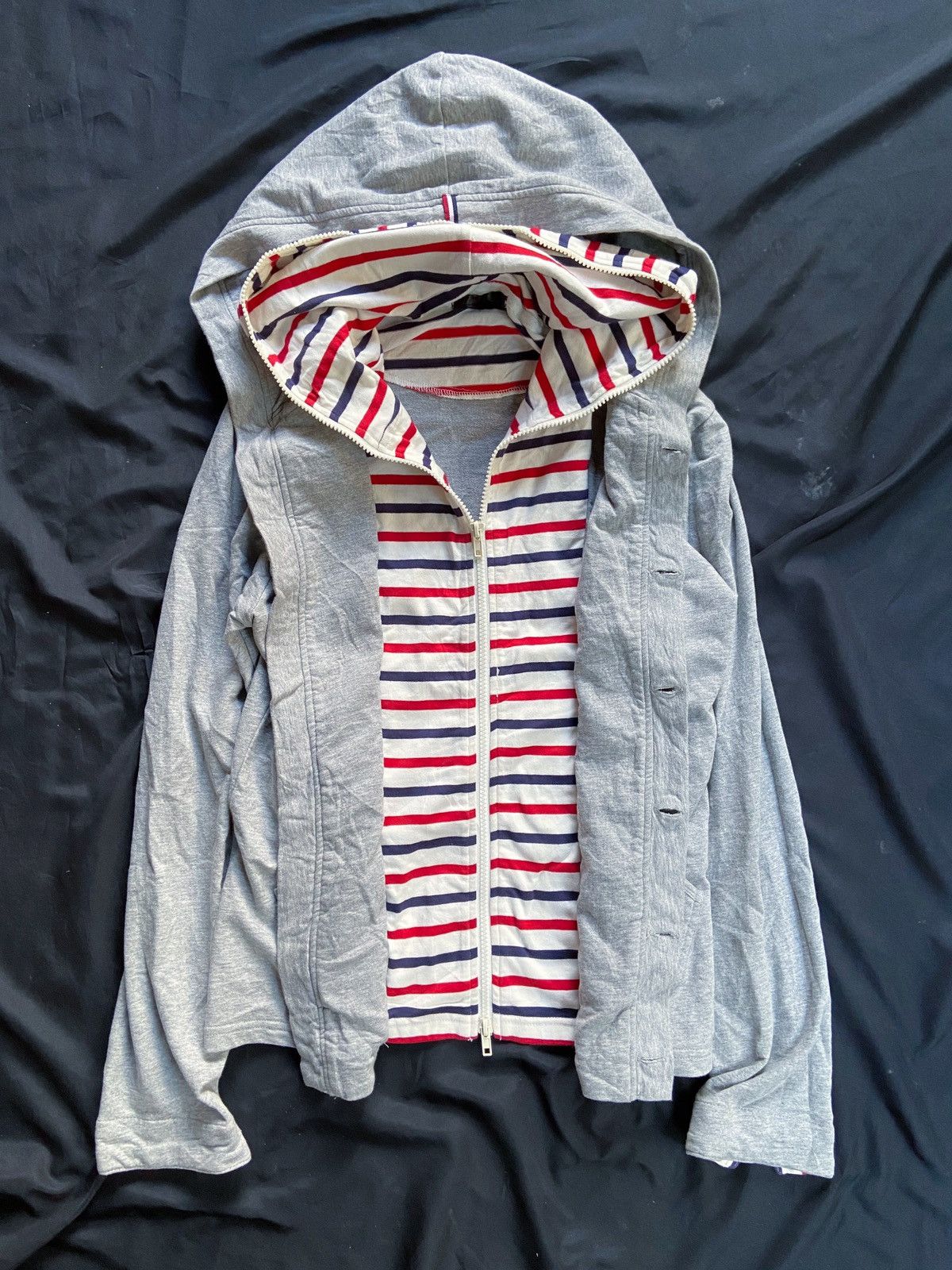 Isamu Katayama Backlash APACHE VINTAGE DOUBLE LAYER STRIPED CASUAL ZIP HOODIE Size US S / EU 44-46 / 1 - 1 Thumbnail