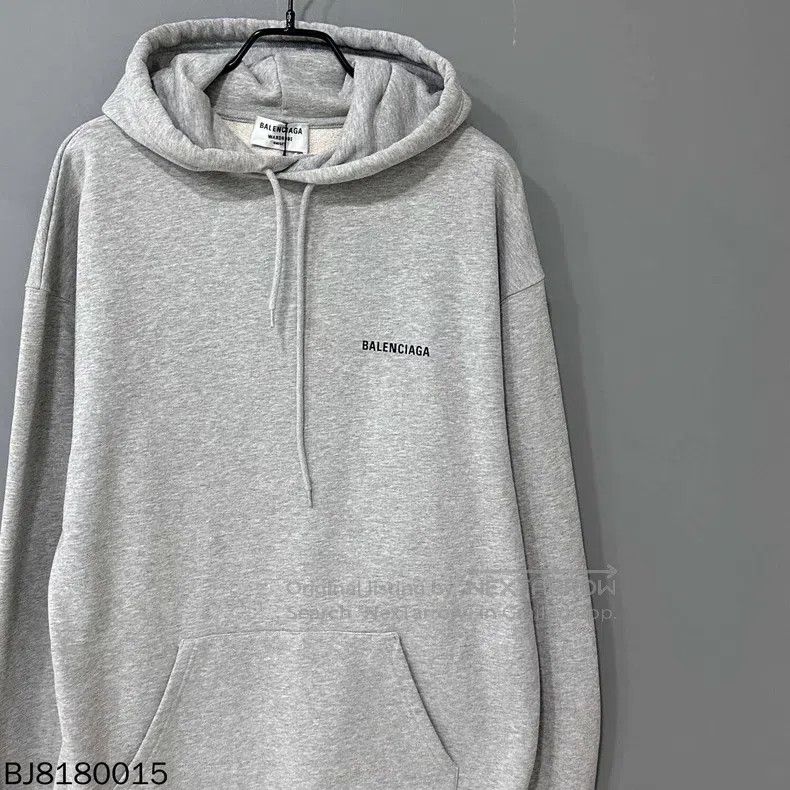 Balenciaga Balenciaga Gray Front and Back Letter Logo Hoodie Size US XS / EU 42 / 0 - 2 Thumbnail