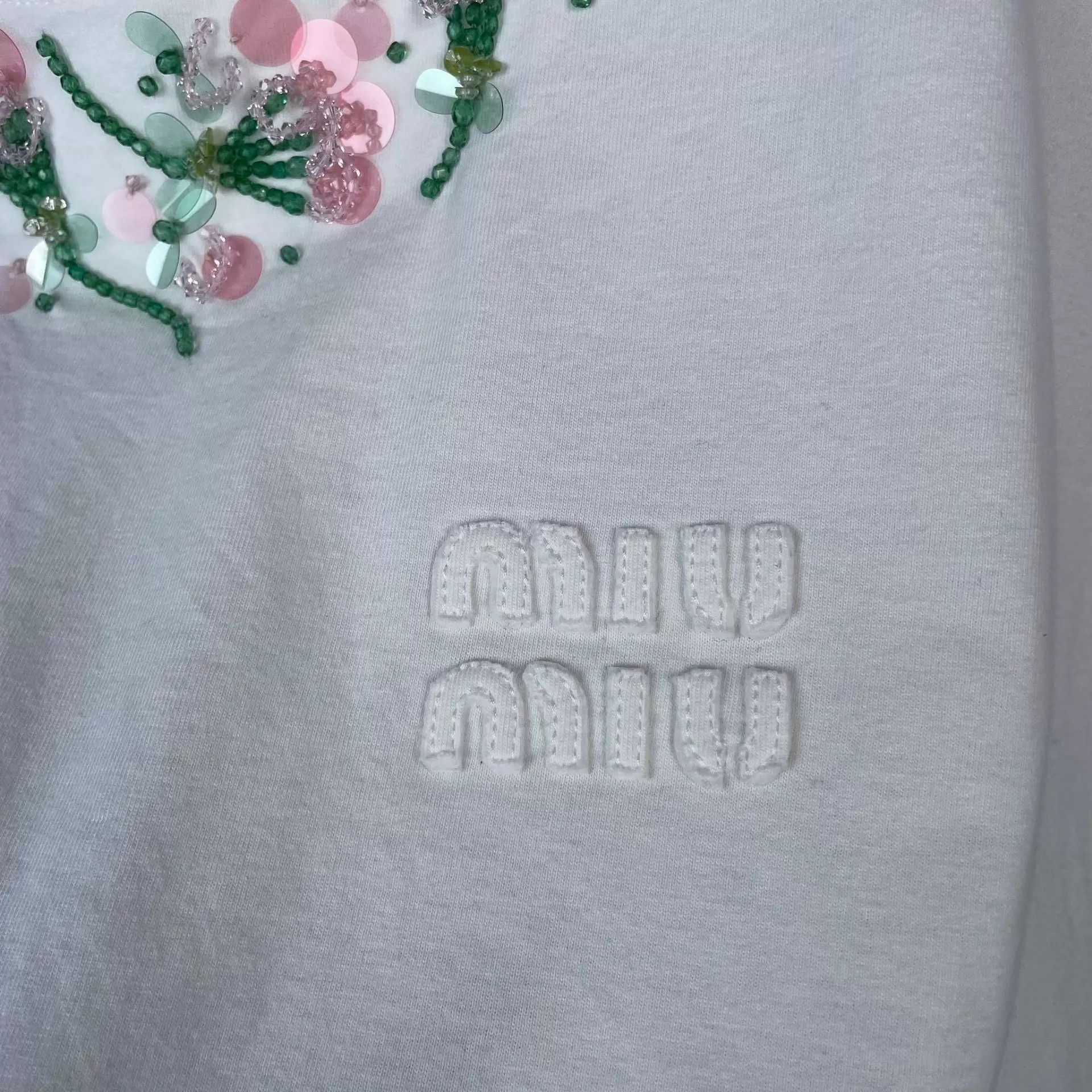 Miu Miu MIU MIU Women's White Short Sleeve Tee M Size M / US 6-8 / IT 42-44 - 4 Thumbnail