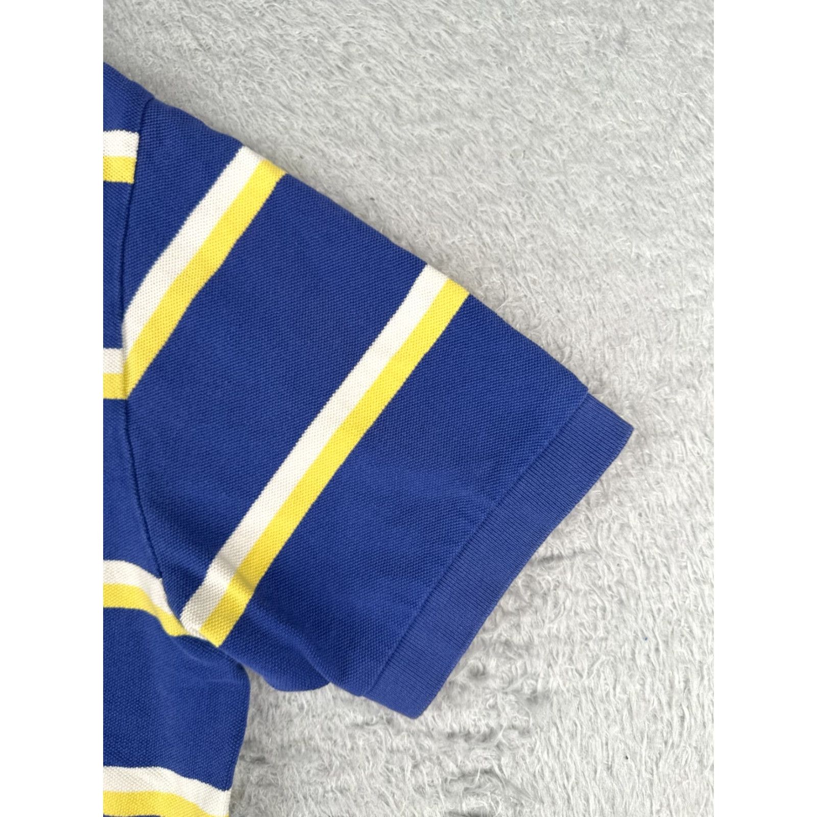 Ralph Lauren VINTAGE Ralph Lauren Polo Shirt Adult Large Blue Yellow White Stripe 100% Cotton Size US L / EU 52-54 / 3 - 2 Thumbnail