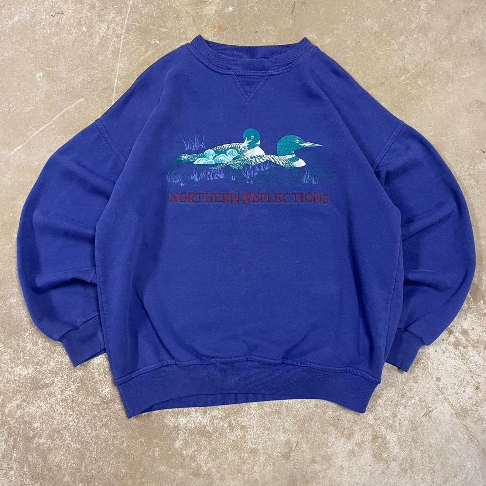 & Other Stories 90s blue purple crewneck sweatshirt with duck graphic Size L Size US L / EU 52-54 / 3 - 1 Thumbnail