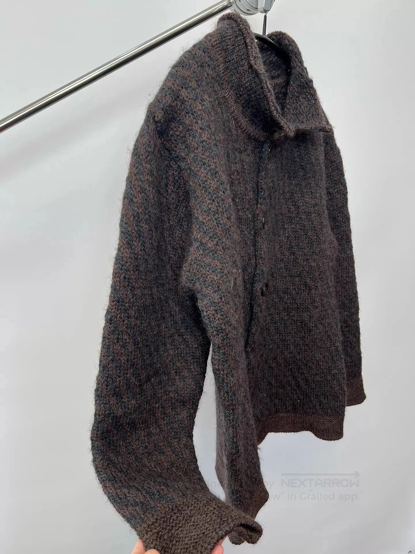 Yohji Yamamoto Brown Button-Front Knit Cardigan. Size US L / EU 52-54 / 3 - 4 Thumbnail