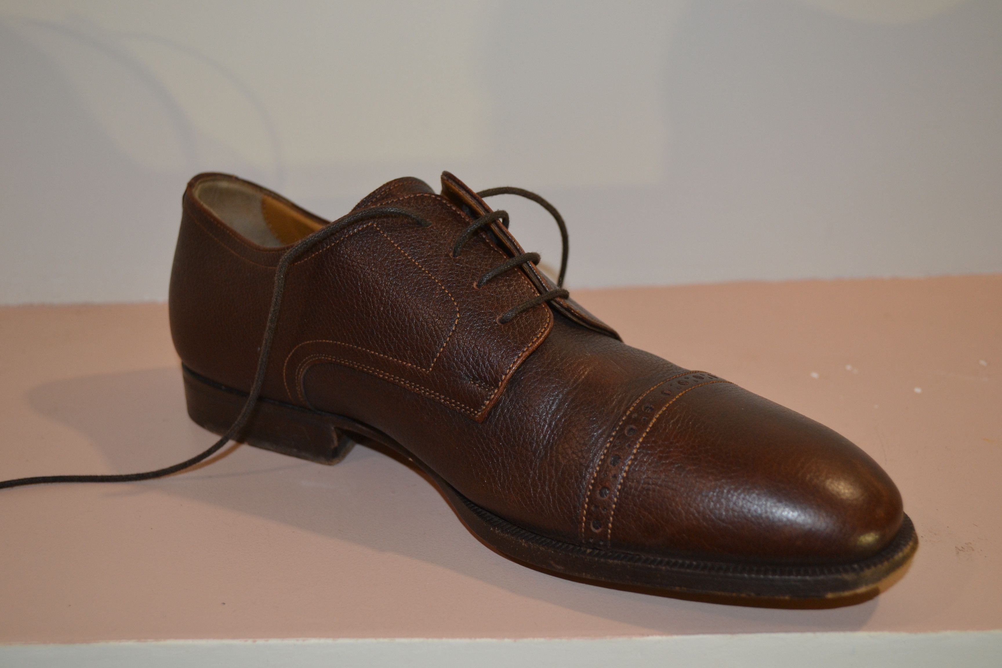 Santoni Santoni Classico Vero Cuoio Italian Cap Toe Oxford Shoes Size US 7.5 / EU 40-41 - 3 Thumbnail