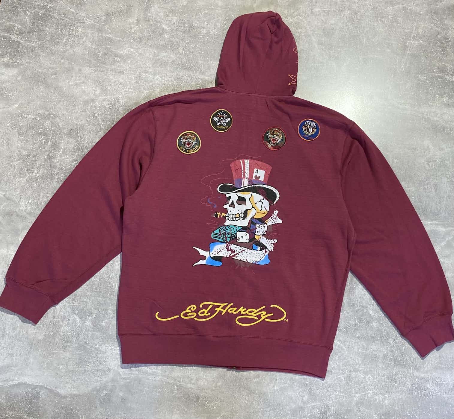 Ed Hardy Vintage Y2K Ed Hardy Big Skull Tattoos Hoodie Size US XXL / EU 58 / 5 - 3 Thumbnail