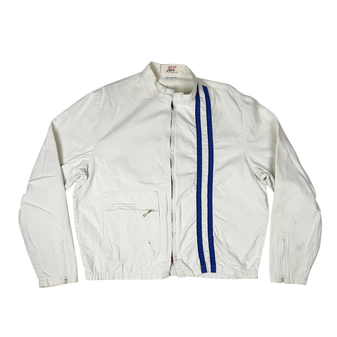 Vintage Worth Drag Racing Jacket Dragall Flame Resistant Striped 90s Size US S / EU 44-46 / 1 - 1 Thumbnail
