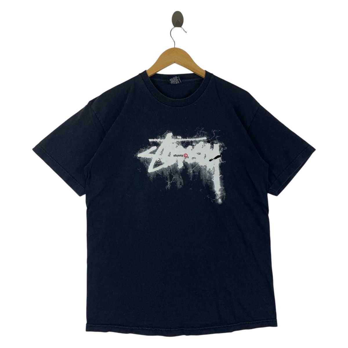 Stussy × Vintage Vintage 90s STUSSY spellout big printed streetwear tee Size US L / EU 52-54 / 3 - 1 Thumbnail
