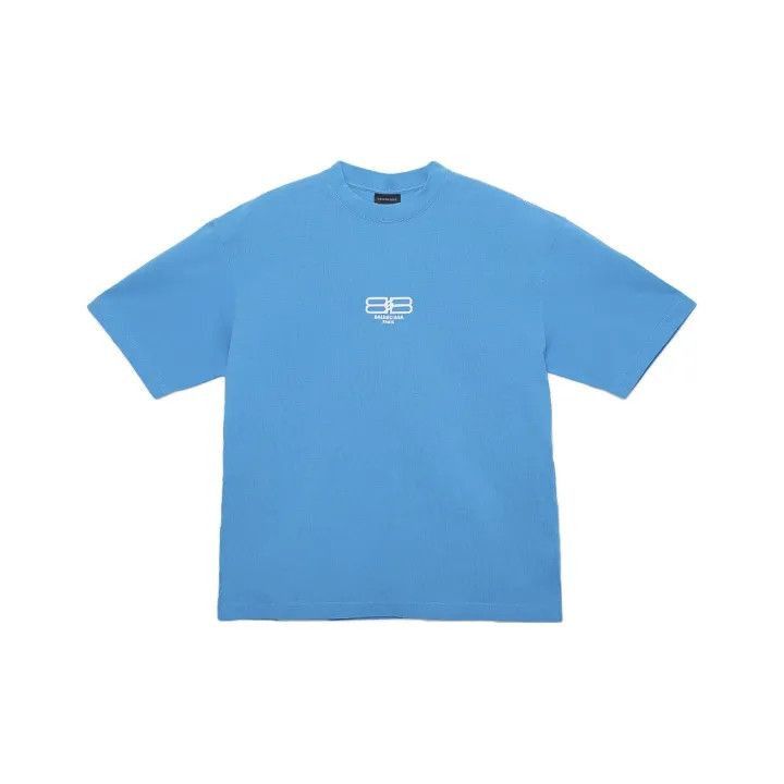 Balenciaga Balenciaga Balenciaga Blue Round Neck TShirt for Men -2507 Size US XL / EU 56 / 4 - 1 Thumbnail