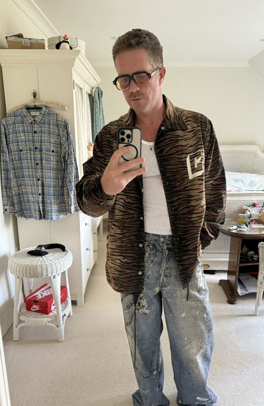 Celine $1.9k Celine tiger animal logo print coach jacket L XL Hedi Size US L / EU 52-54 / 3 - 3 Thumbnail