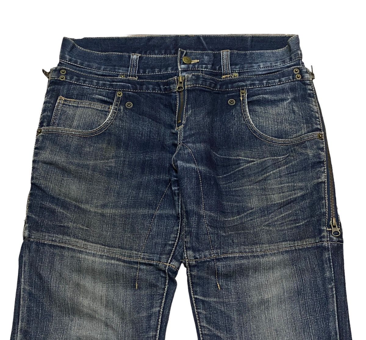 If Six Was Nine Rare Design Vintage Brand PPFM Double Waist Jeans 1990s Size US 33 - 3 Thumbnail