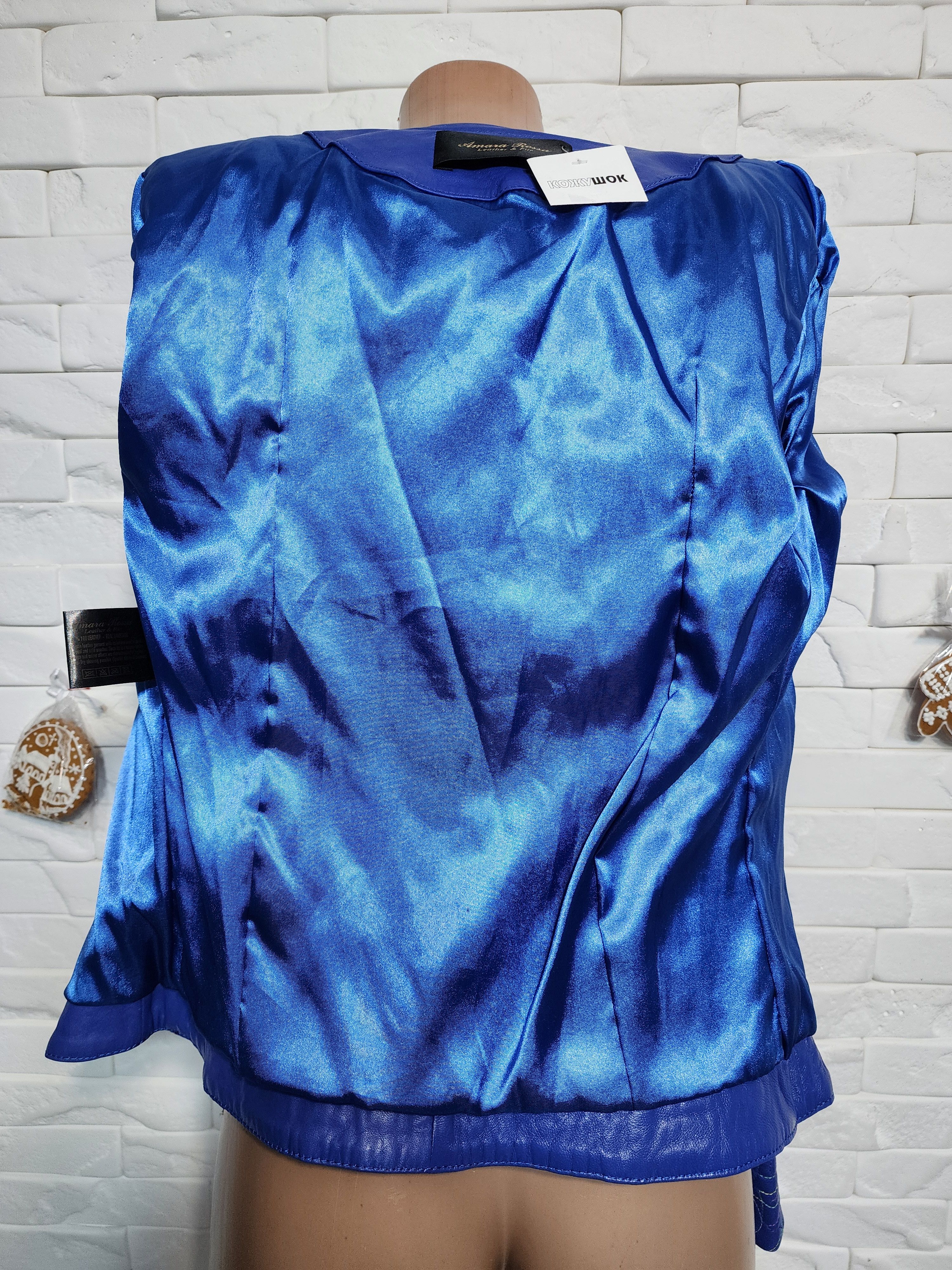 Other Blue Leather Jacket: Women's Fitted Moto Style Size XS / US 0-2 / IT 36-38 - 9 Thumbnail