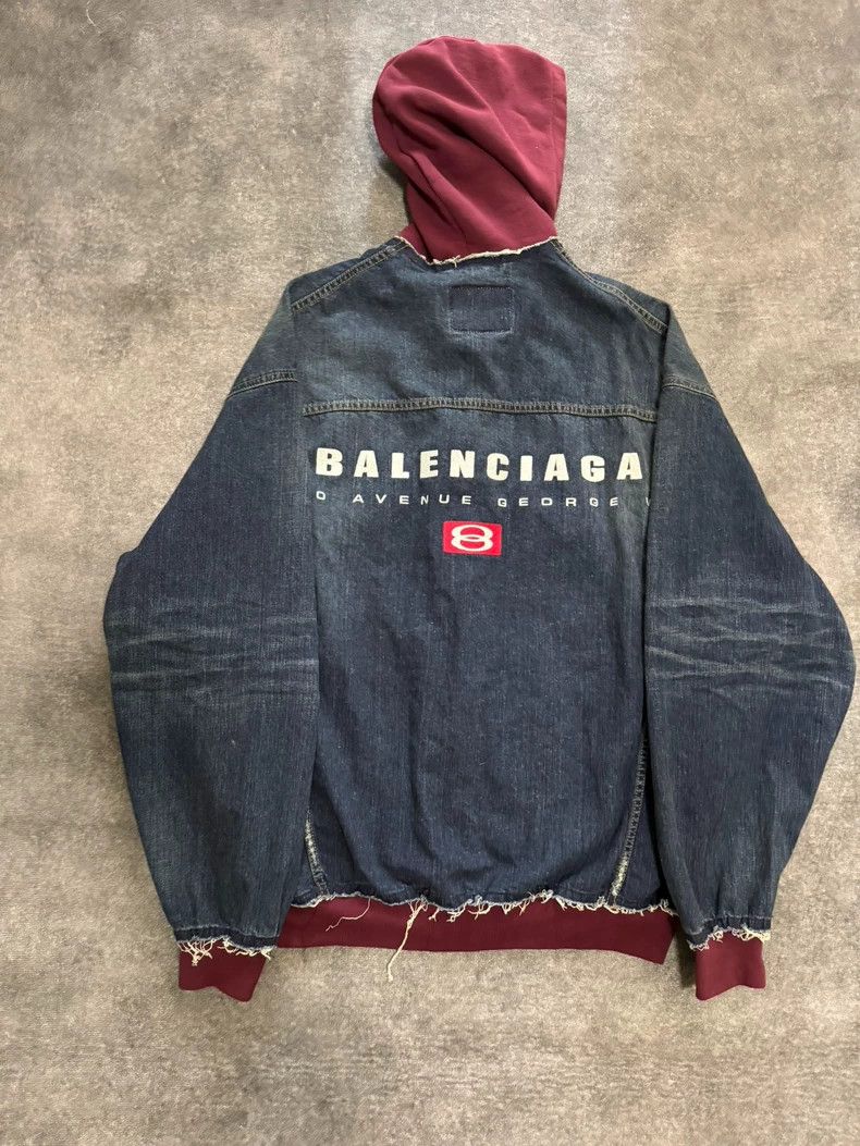 Balenciaga Balenciaga Fake two-piece hooded denim jacket Size US M / EU 48-50 / 2 - 2 Thumbnail