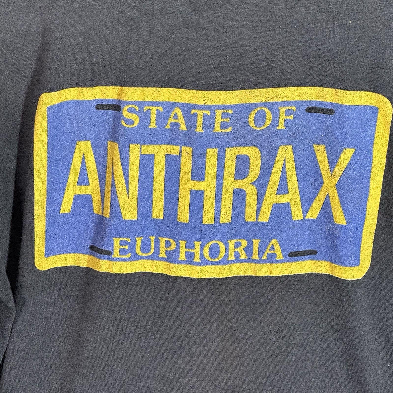Band Tees × Vintage VTG Anthrax Road To Euphoria Graphic Band T-shirt 80s Size M Size US S / EU 44-46 / 1 - 15 Thumbnail