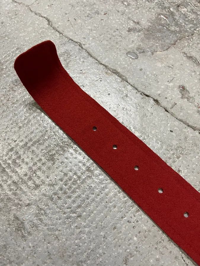 Marithe + Francois Girbaud Marithé + François Girbaud Round Buckle Red Leather Belt Size ONE SIZE - 6 Thumbnail