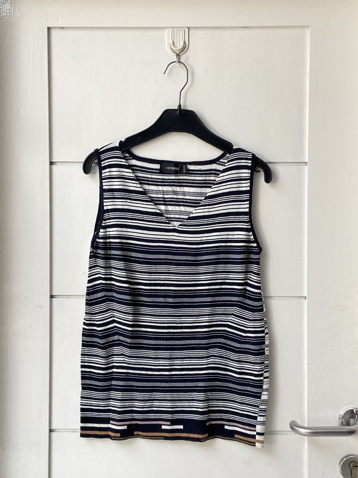 Designer CIVIDINI Striped Sleeveless T-shirt Size US XS / EU 42 / 0 - 9 Thumbnail