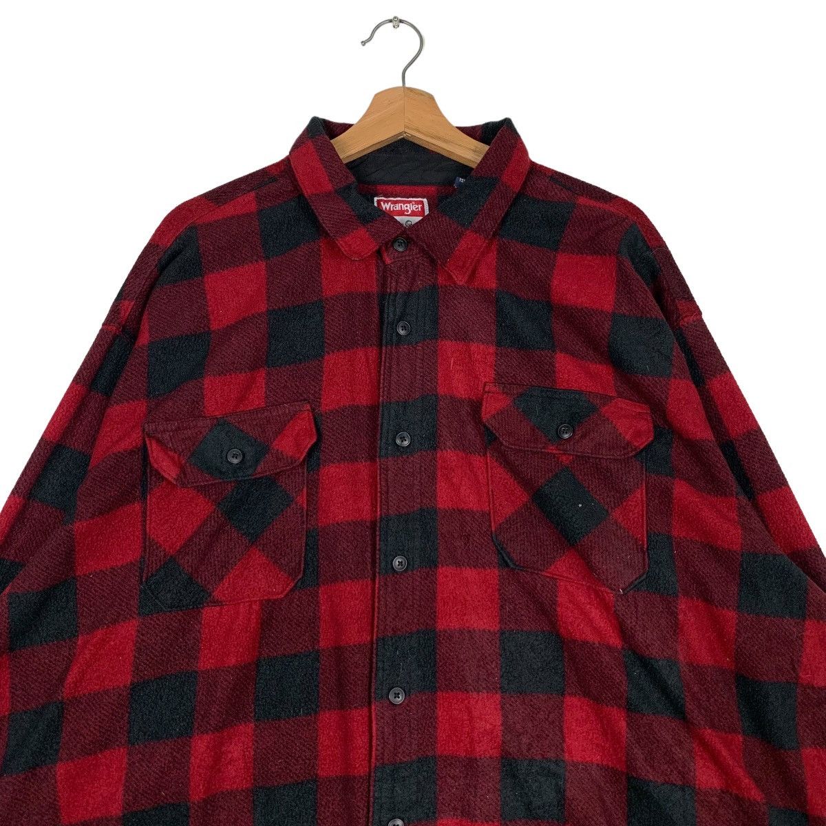 Wrangler WRANGLER Checked Flannel Plaid Button Up Shirt #0417-C19 Size US XXL / EU 58 / 5 - 2 Thumbnail