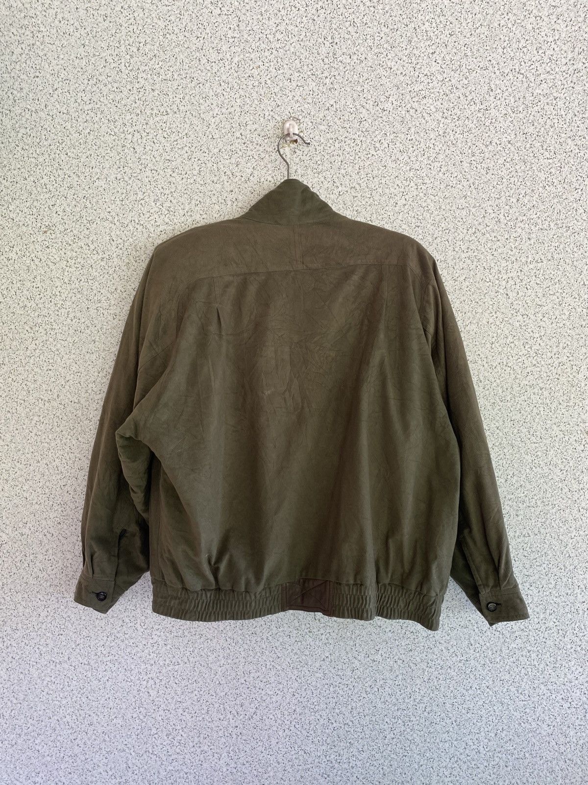 Japanese Brand Vintage Olive Utility Bomber Jacket w/ Leather Trim Size L / US 10 / IT 46 - 13 Thumbnail