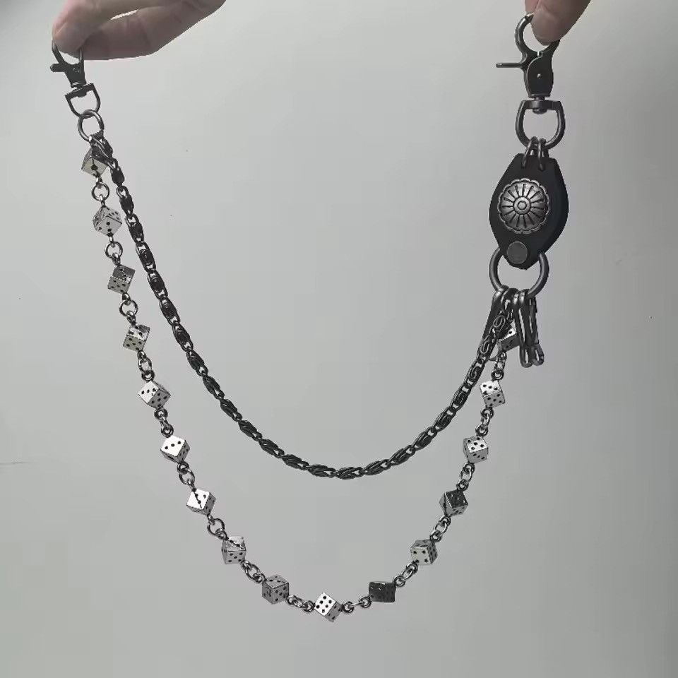 Vintage KeyChain Jean Biker Wallet Belts Chain Skull Charm Leather Size ONE SIZE - 1 Thumbnail