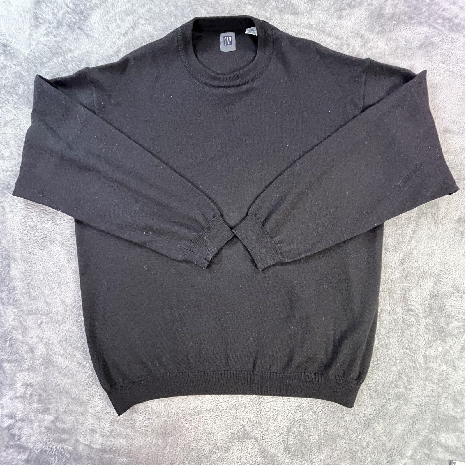 Gap Vintage GAP Sweater Mens XL Black Merino Wool Crewneck 90s Size US XL / EU 56 / 4 - 1 Thumbnail