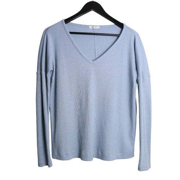 Rag & Bone Rag & Bone The Knit Vee Neck Long Sleeve Light Blue Sweater Size S / US 4 / IT 40 - 1 Thumbnail