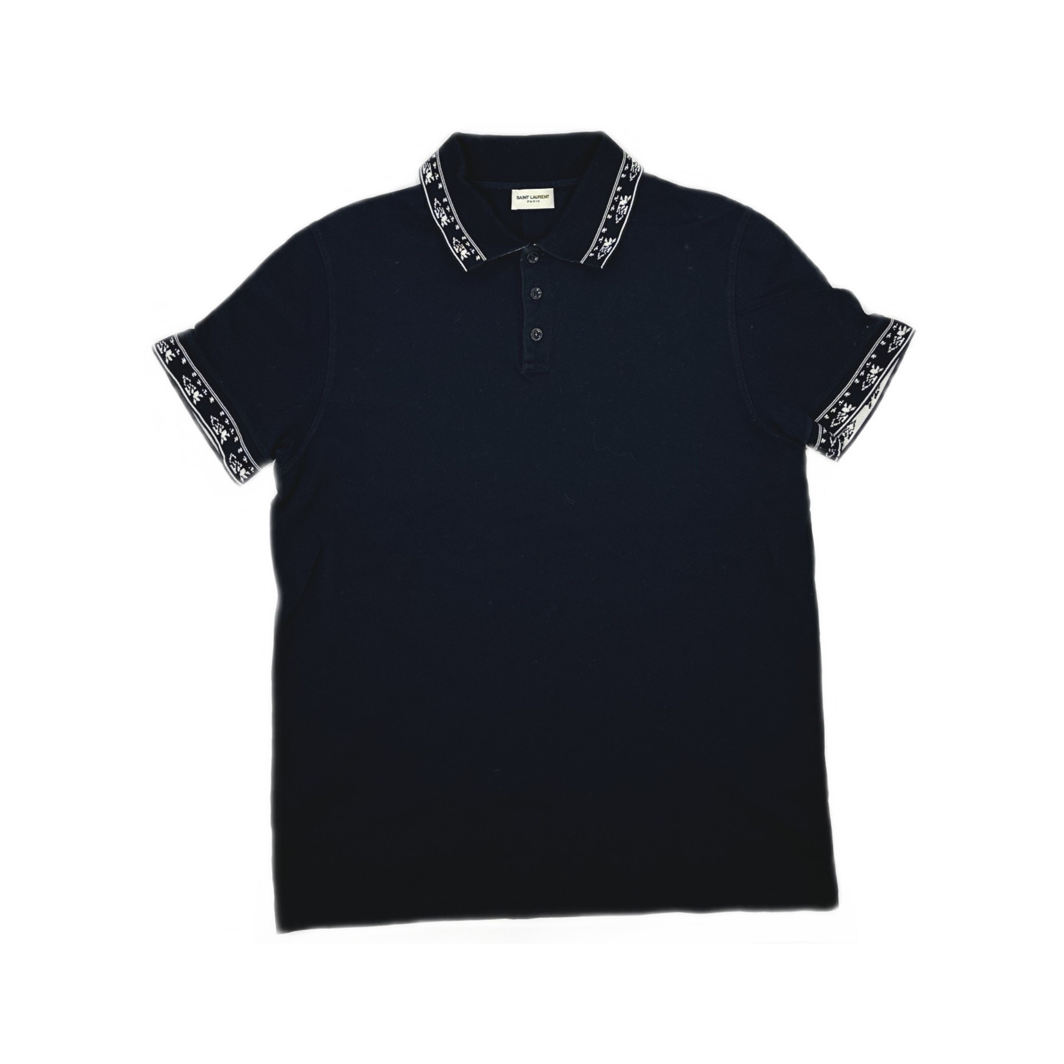 Saint Laurent Paris Saint Laurent Patterned Collar Polo Shirt L Size US L / EU 52-54 / 3 - 1 Thumbnail