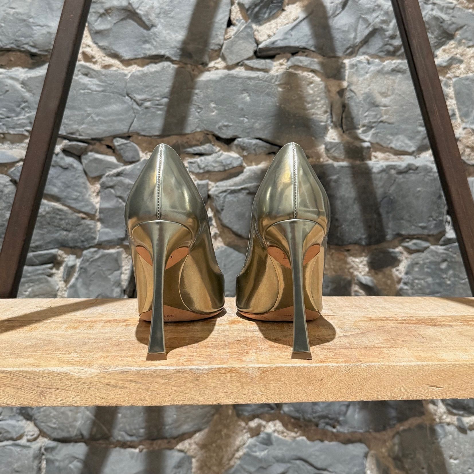 Dior Christian Dior Metallic Gold Patent Songe Pointy Pumps Size US 6.5 / IT 36.5 - 5 Thumbnail