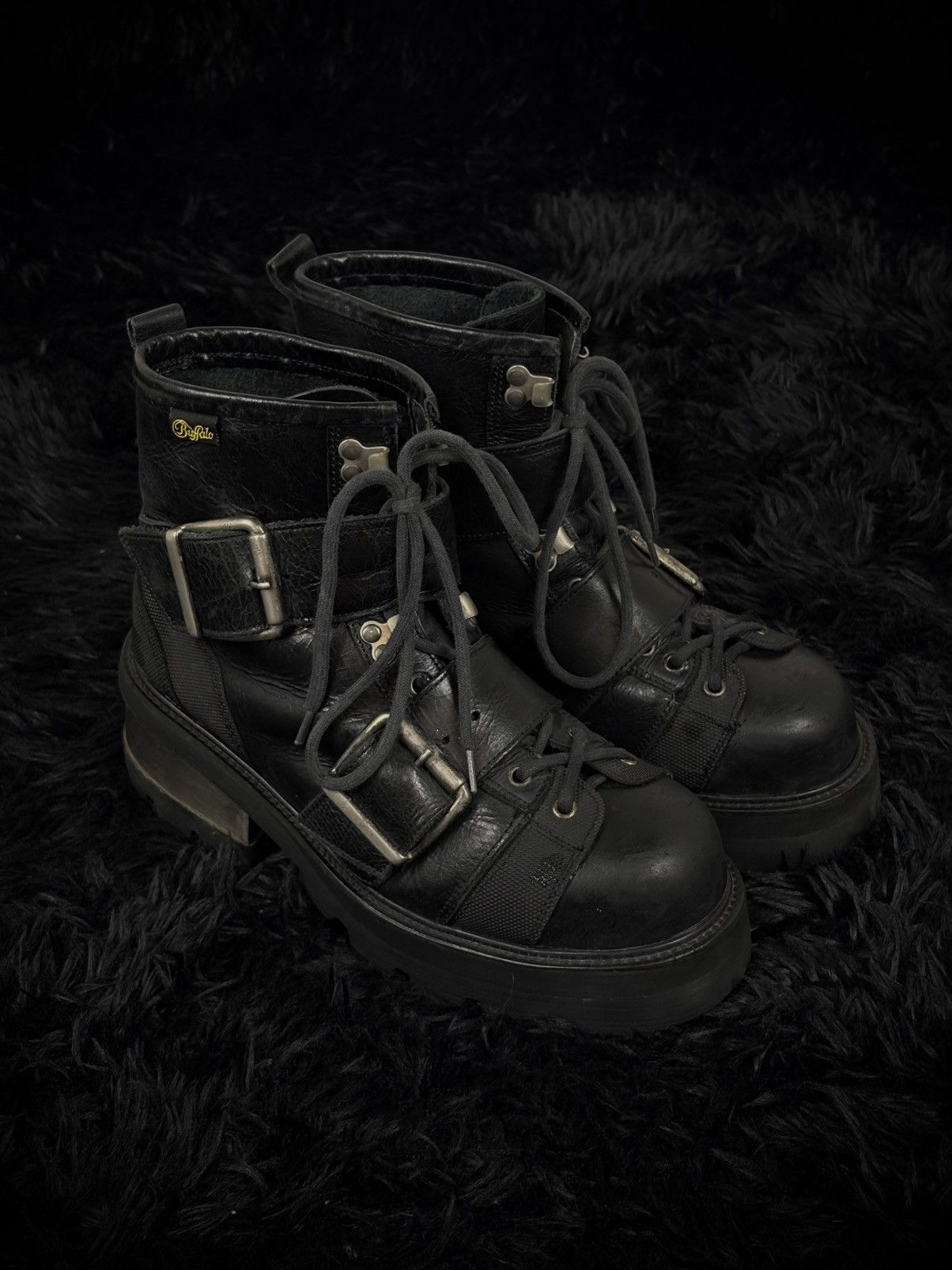 Buffalo London Dirk Bikkembergs Style Metal Heel PlatformLeather Boots Size US 9 / EU 42 - 1 Thumbnail