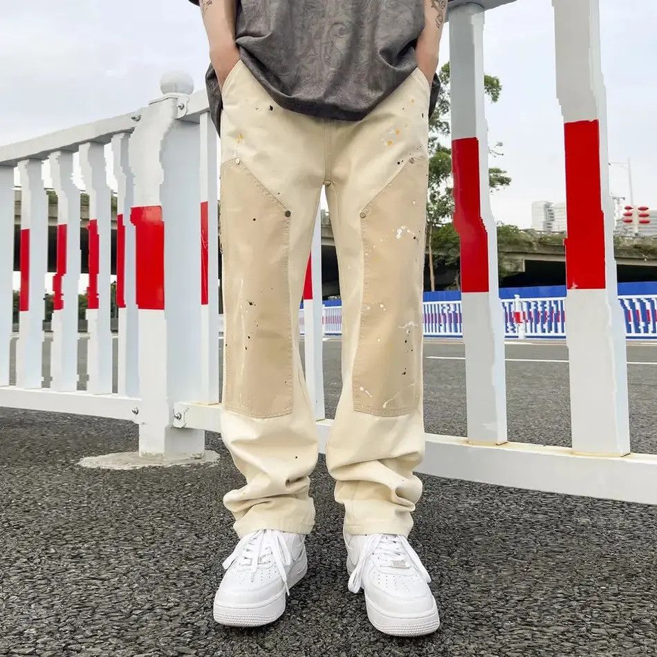 Japanese Brand Hip Hop Khaki Cashew Flower Overalls Pants Trousers Size US 32 / EU 48 - 1 Thumbnail