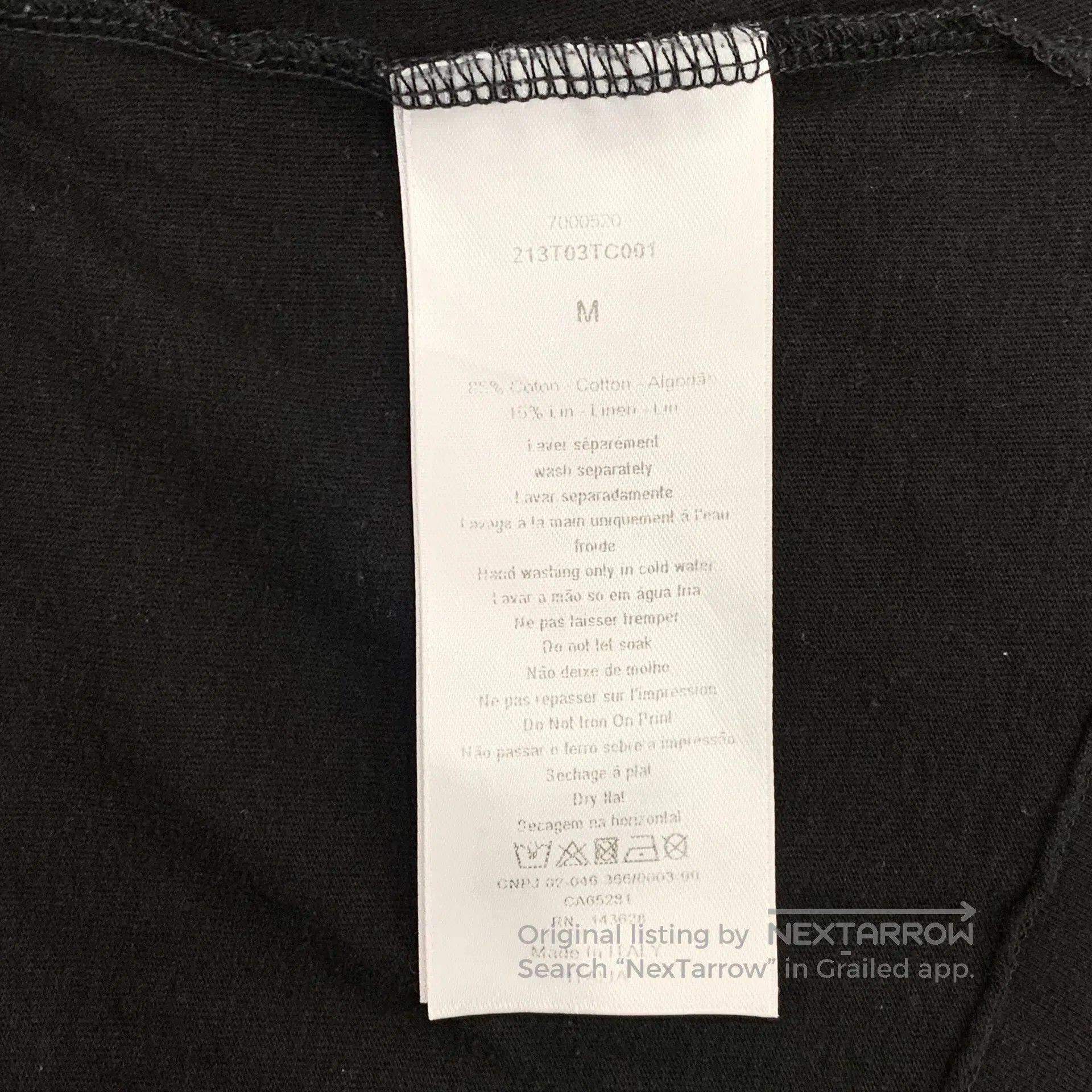 Dior Dior Black logo letter print cotton crewneck short sleeve Size US M / EU 48-50 / 2 - 7 Thumbnail