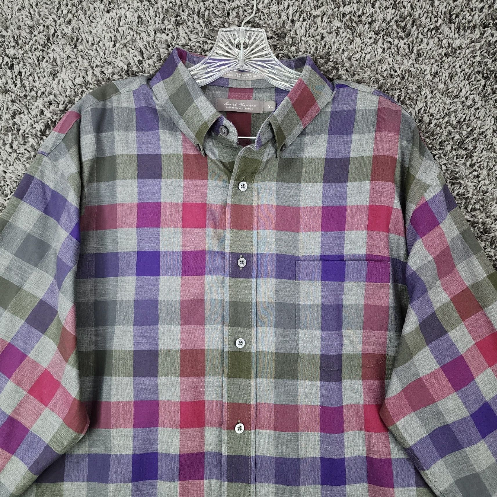Cremieux Daniel Cremieux Men's Shirt Long Sleeve Button-Up Checkered Colorful Gray XL Size US XL / EU 56 / 4 - 3 Thumbnail