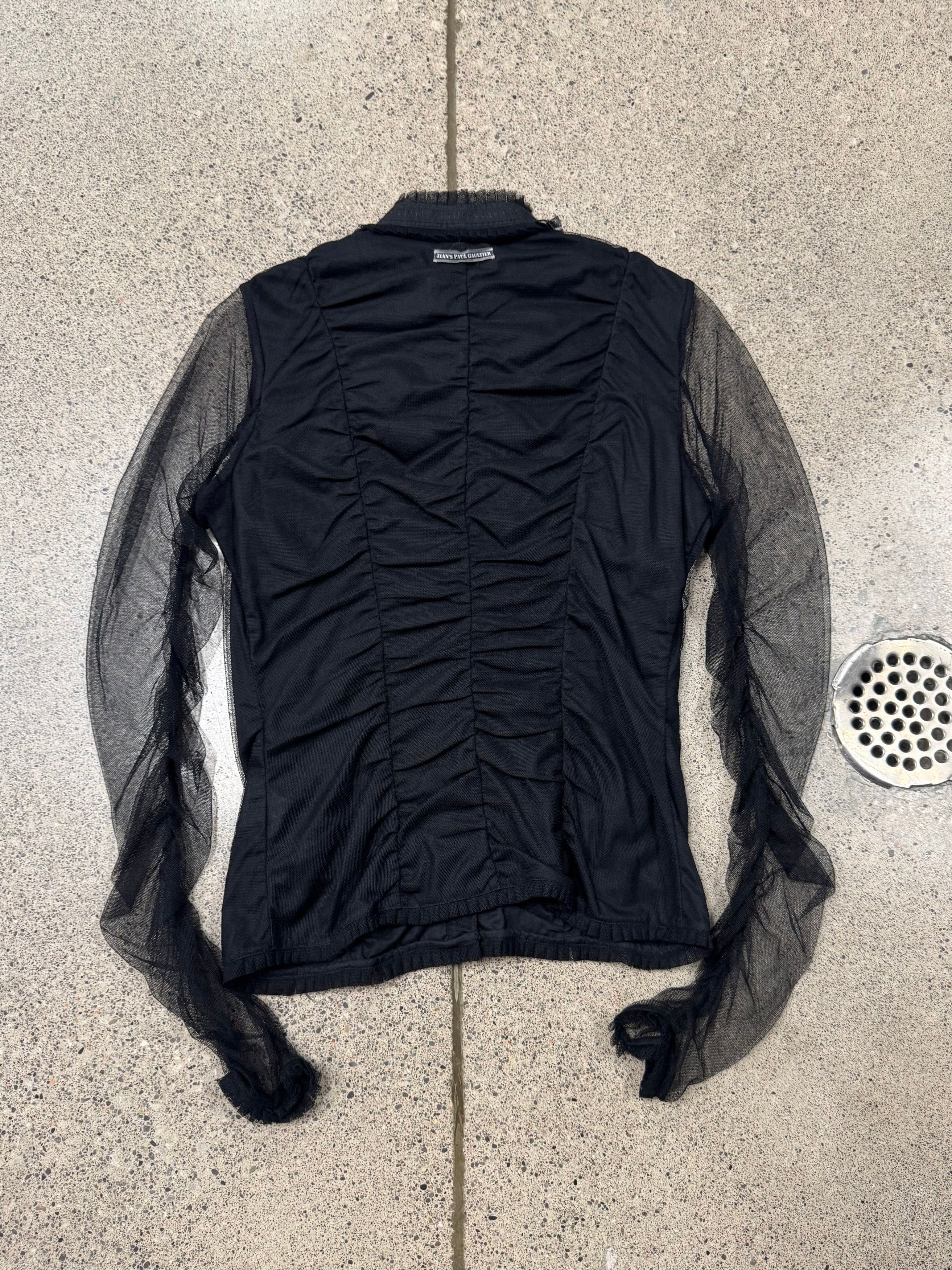 Jean Paul Gaultier Vintage Jean Paul Gaultier ‘Sheer Sleeve’ Ruffled Button Top Size M / US 6-8 / IT 42-44 - 4 Thumbnail