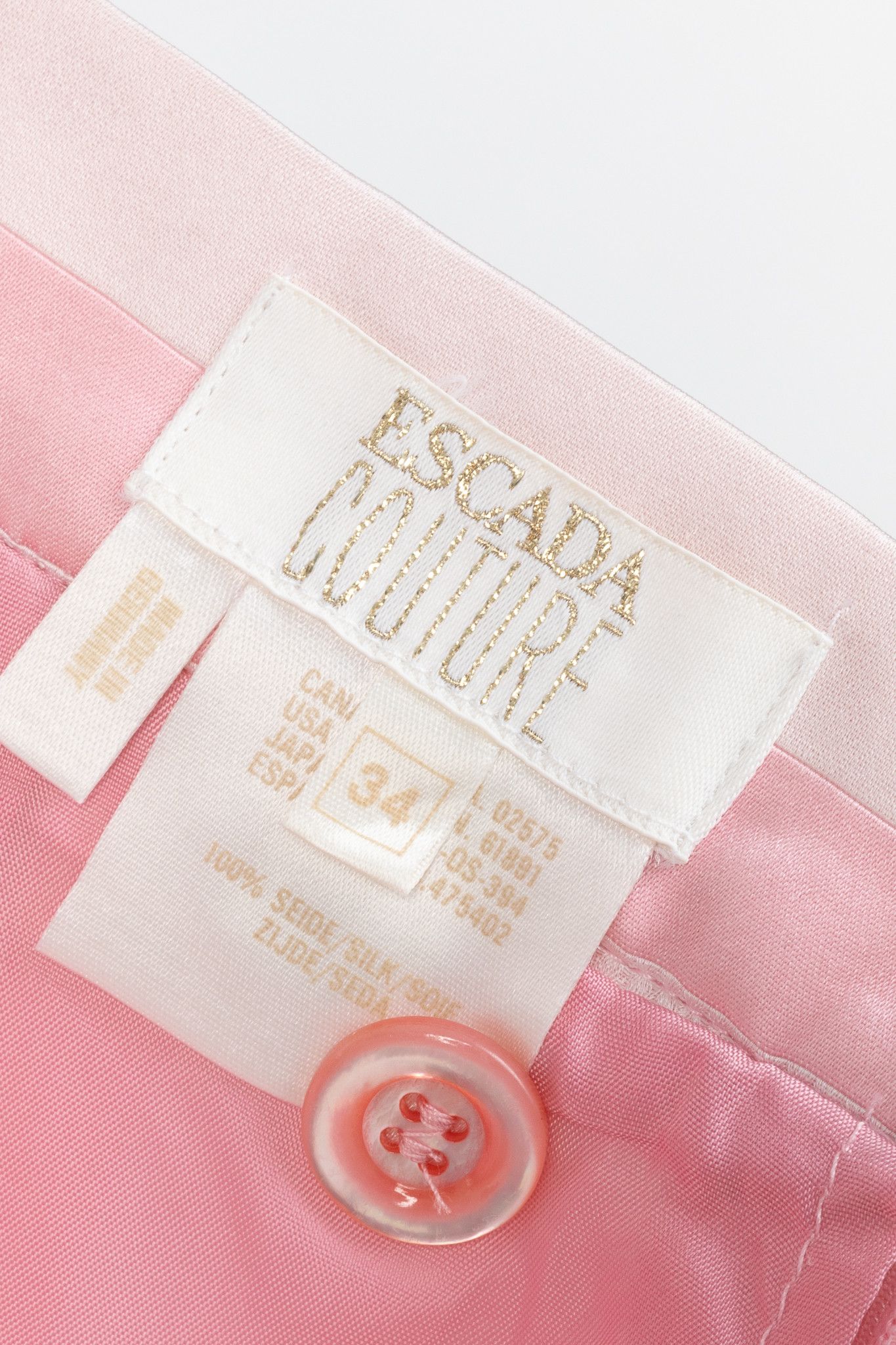 Escada Escada Couture Pink-Striped Silk-Satin Pencil Skirt Size 23" - 7 Thumbnail