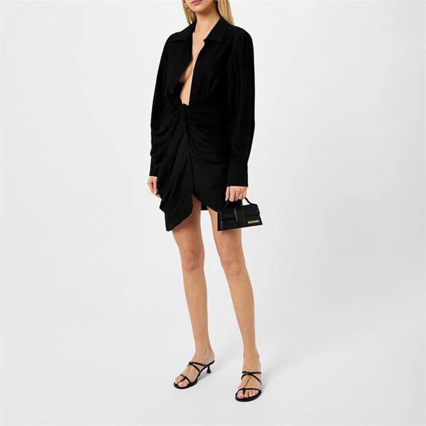 Jacquemus o1g2r1mq1024 Mini Dress in Black Size M / US 6-8 / IT 42-44 - 5 Thumbnail