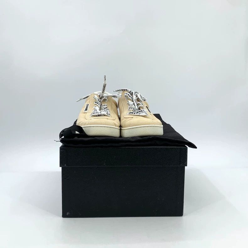 Chanel Chanel Light brown casual canvas sneakers with laces Size US 6 / IT 36 - 9 Thumbnail