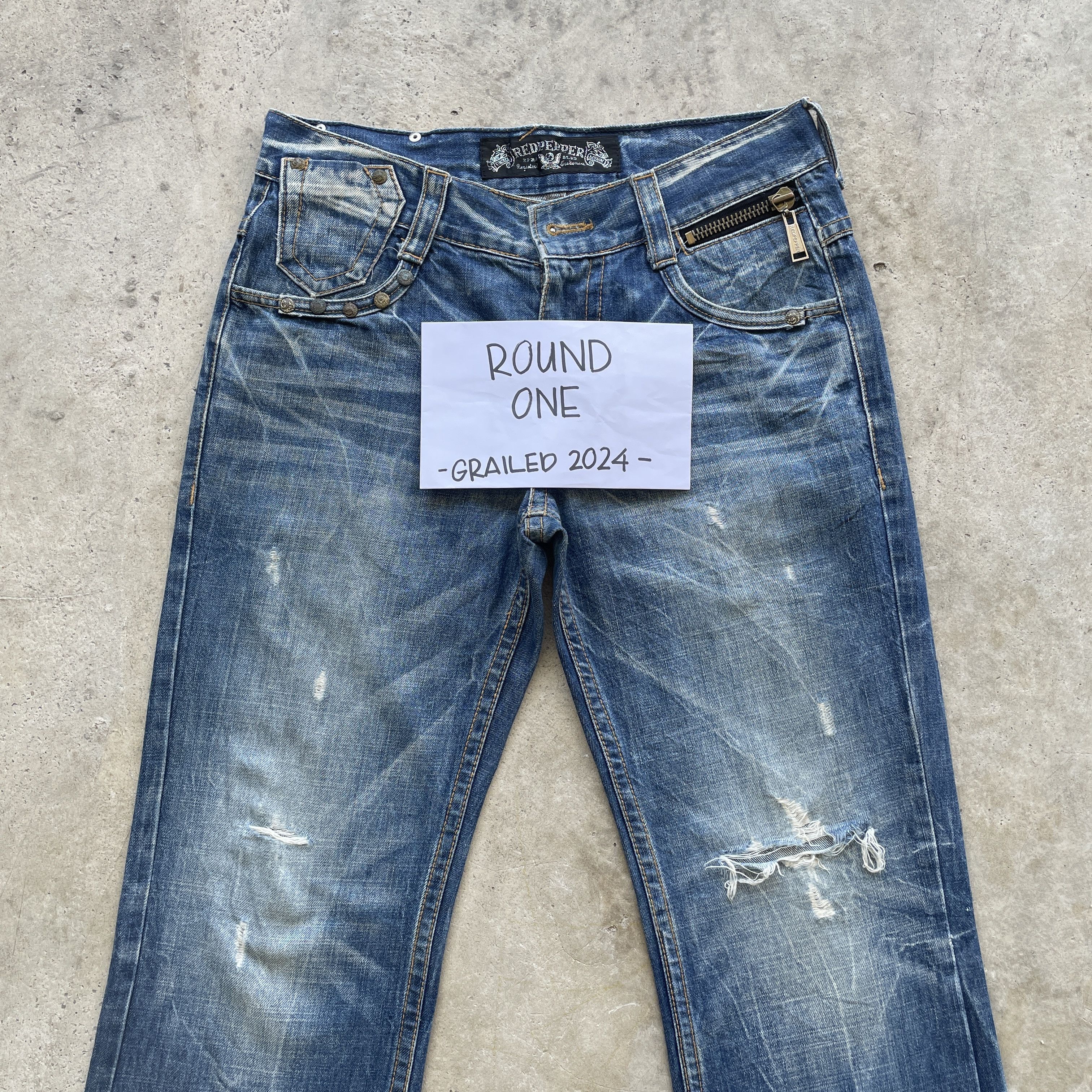 Japanese Brand W32 VINTAGE JAPAN DISTRESSED JEANS SKULLS FADED DENIM PANTS Size US 32 / EU 48 - 5 Thumbnail