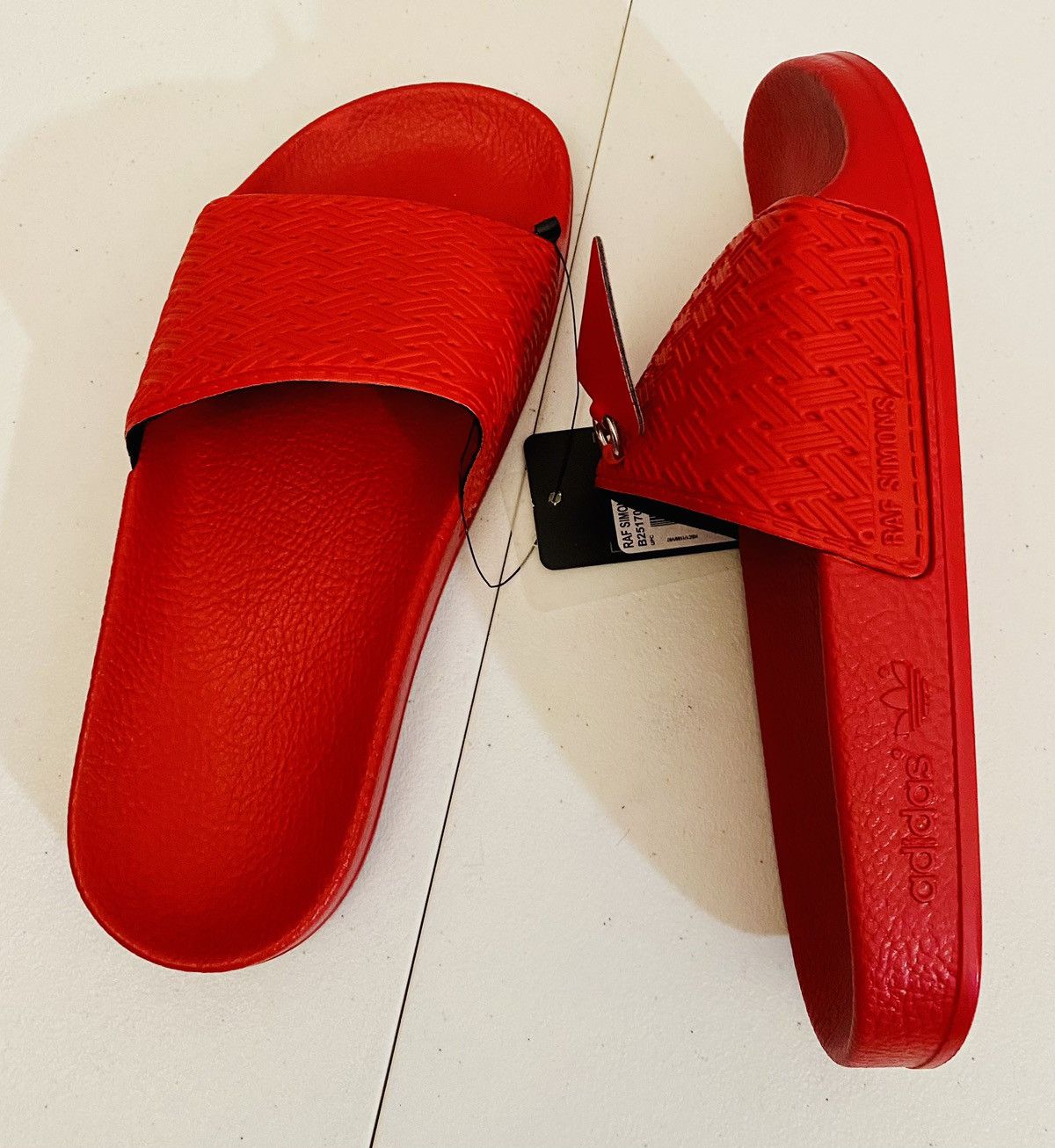 Adidas × Raf Simons Raf Simons 🇮🇹 x Pendant Adilette Core Red Leather 7 W 5 M New Size US 7 / IT 37 - 10 Thumbnail