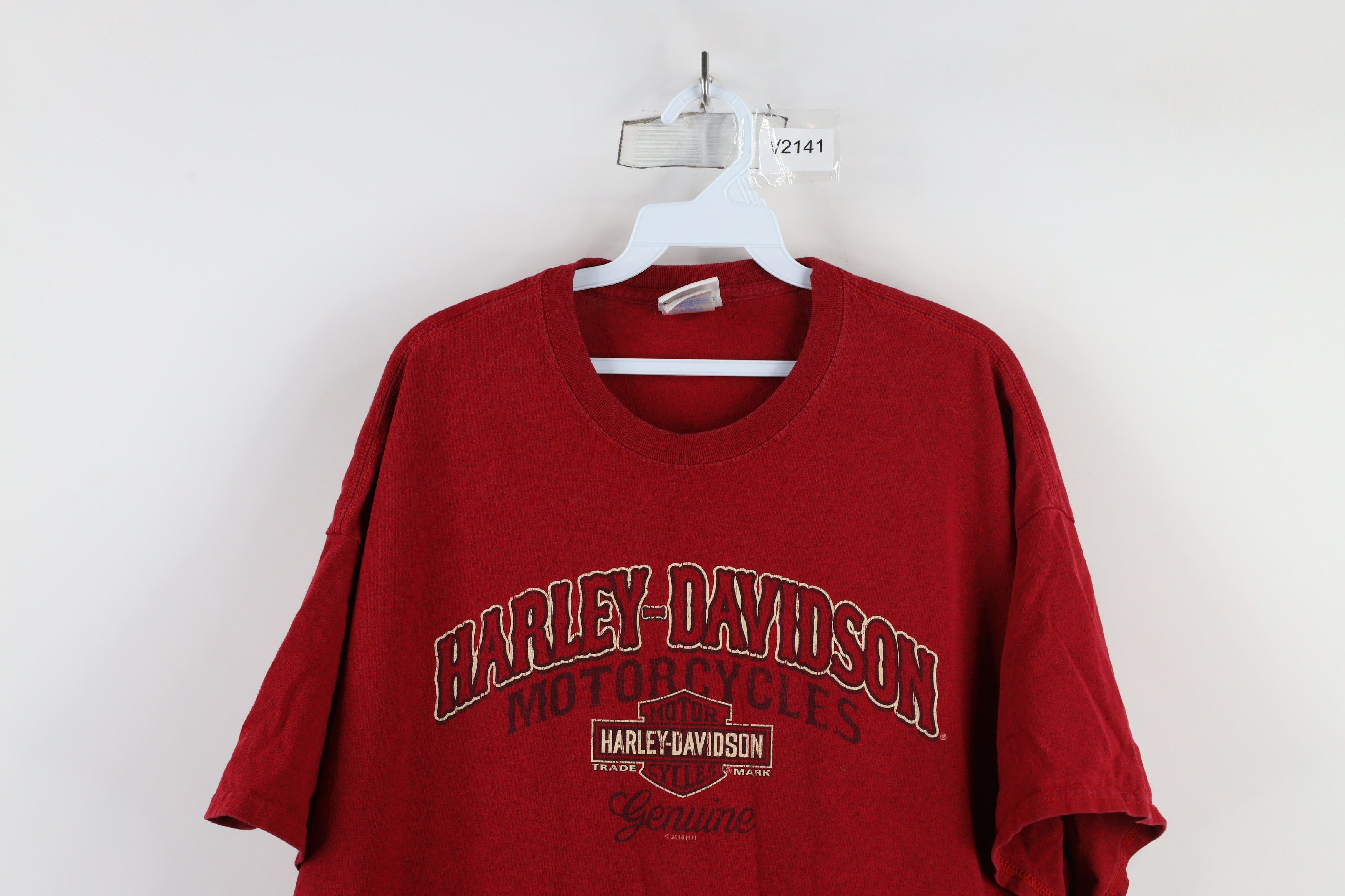 Harley Davidson × Vintage Vintage Y2K Harley Davidson Spell Out Big Logo T-Shirt Red Size US XXL / EU 58 / 5 - 2 Thumbnail