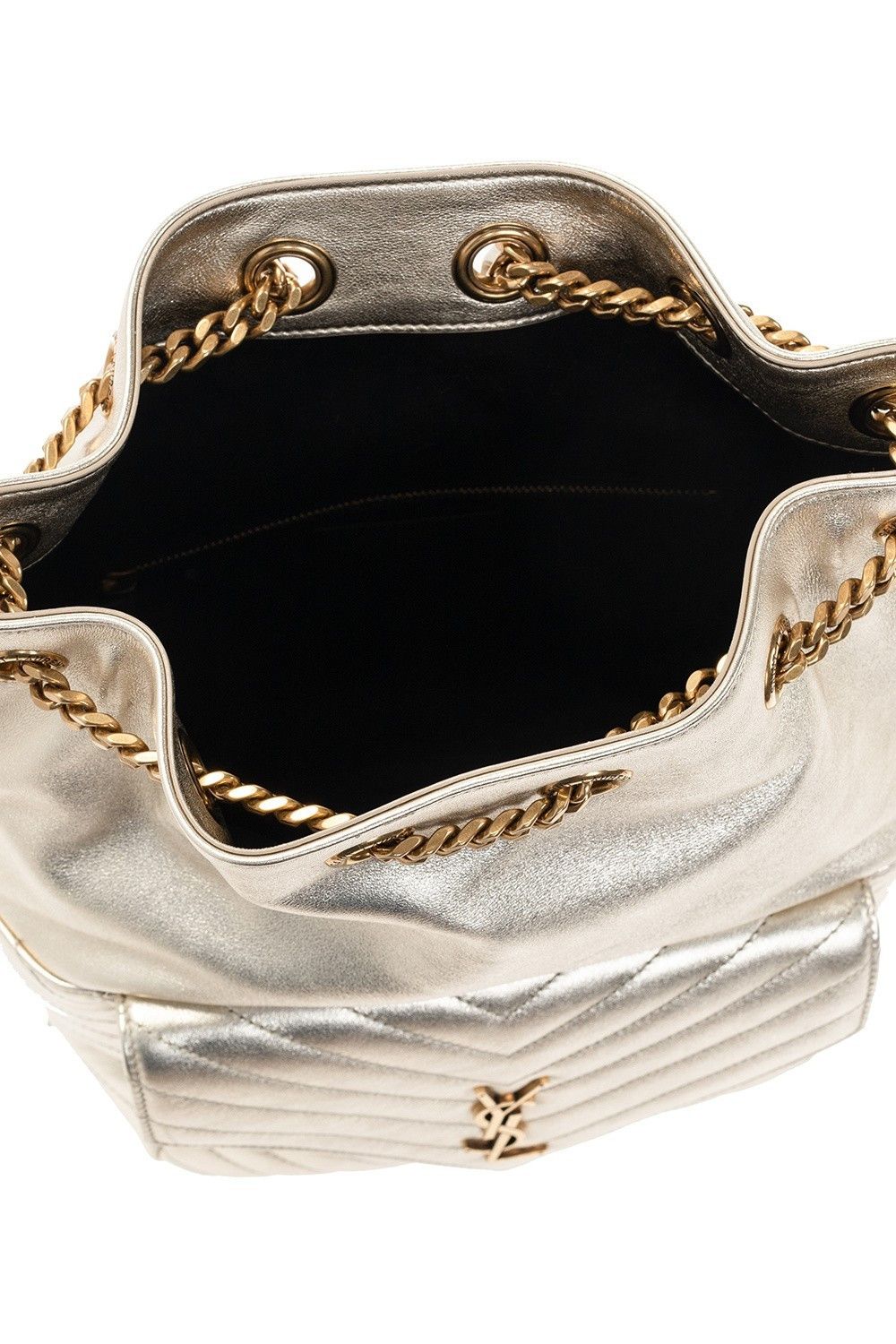 Saint Laurent Joe Gold Leather Backpack New & Authentic