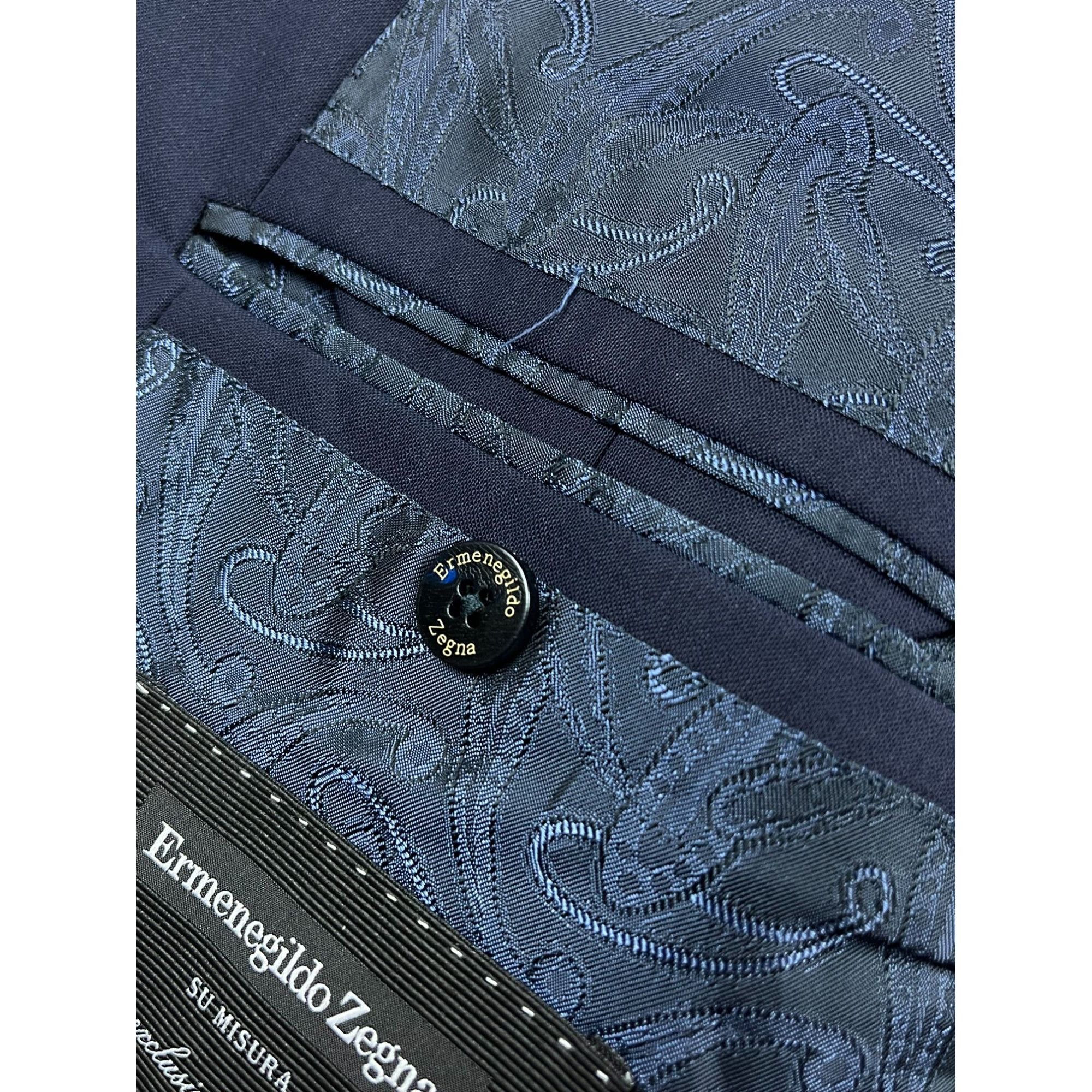 Ermenegildo Zegna Ermenegildo Zegna Navy Blue Two-Button Wool Blazer Size Size 48L - 5 Thumbnail