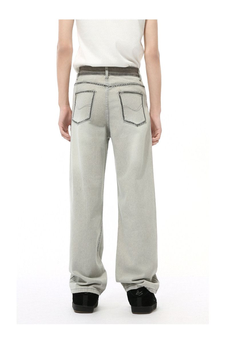 Japanese Brand × Jean Retro drape straight-leg loose jeans with visible stitching Size US 32 / EU 48 - 5 Thumbnail
