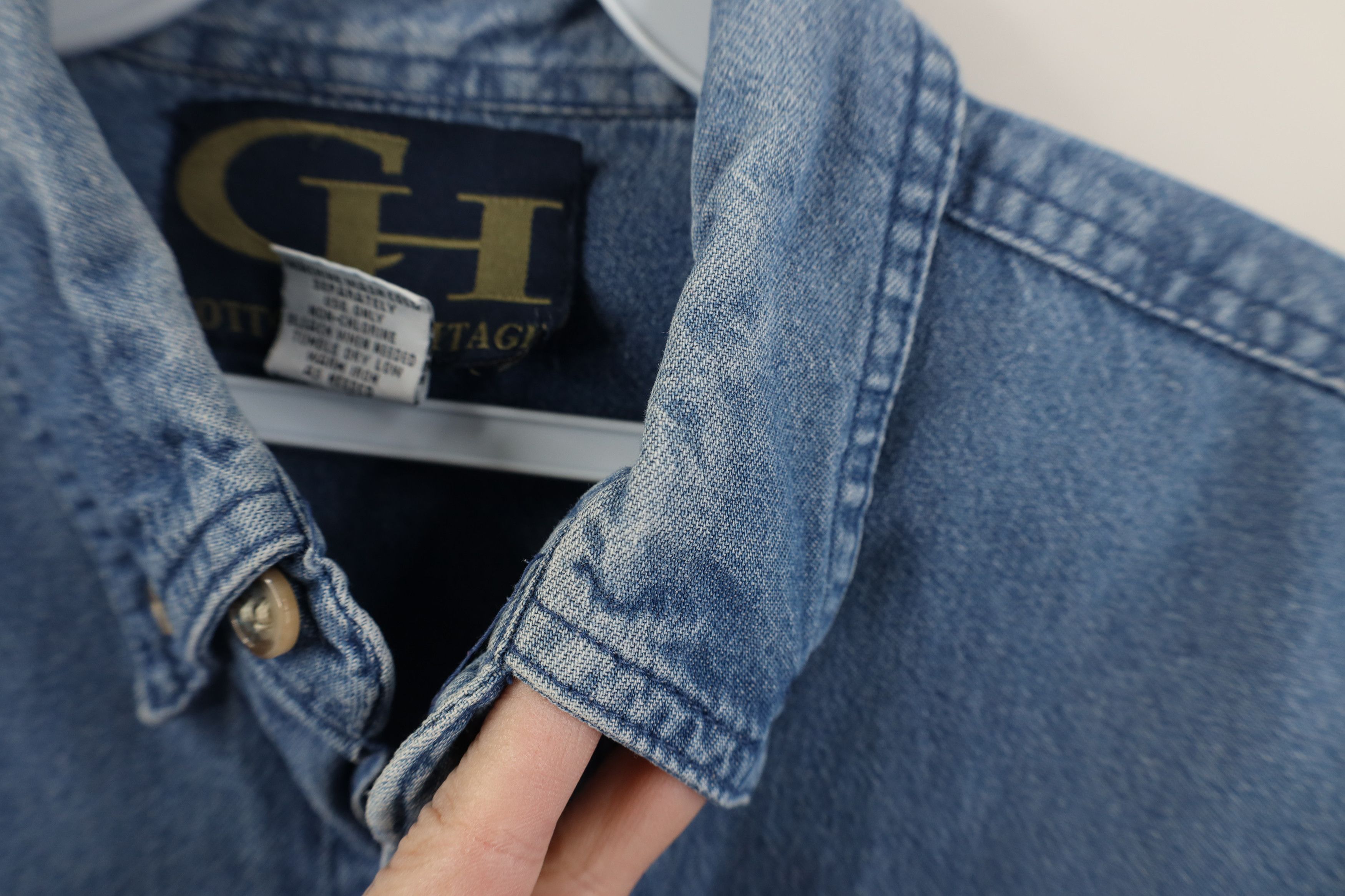 Vintage Vintage 90s Streetwear Great Land Denim Button Down Shirt Size US M / EU 48-50 / 2 - 8 Thumbnail