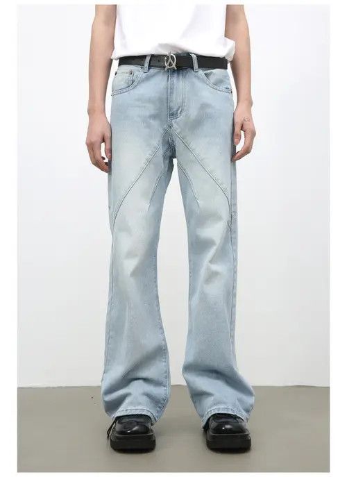 VIBE American retro washed patchwork flared jeans y2k Size US 32 / EU 48 - 3 Thumbnail