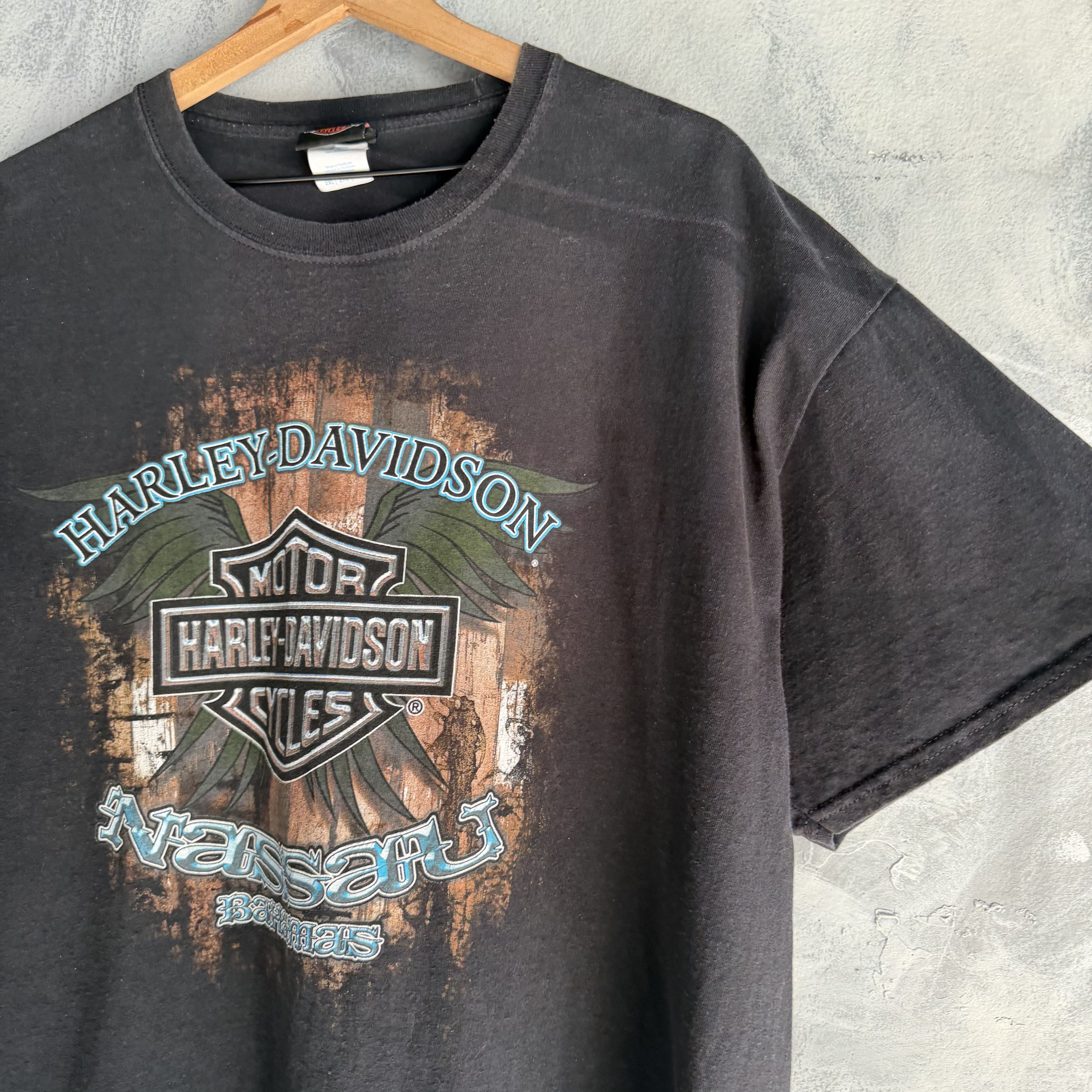 Harley Davidson Vintage Harley Davidson T Shirt Mens 2XL Black Nassau Riders Size US XXL / EU 58 / 5 - 3 Thumbnail